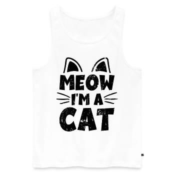 Meow I'm a Cat - Chats drôles disant cadeau - Débardeur bio Premium Homme - blanc - Devant - Michal (187cm)