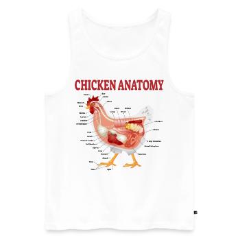 Chicken Anatomy Funny Gift Chicken Breeder - Men's Premium Organic Tank Top - white - Front - Michal (187cm)