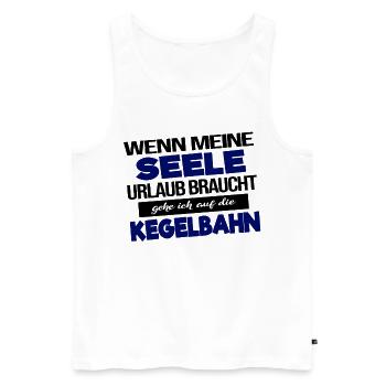 Lustige Kegeln Bowling Sprüche Geschenkidee - Männer Premium Bio Tank Top - Weiß - Vorne - Michal (187cm)