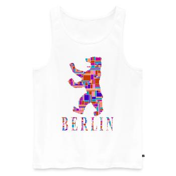 Berlin T-Shirt - Berlin Bär Shirt - I Love - Männer Premium Bio Tank Top - Weiß - Vorne - AI Model Male 178 light (178cm)