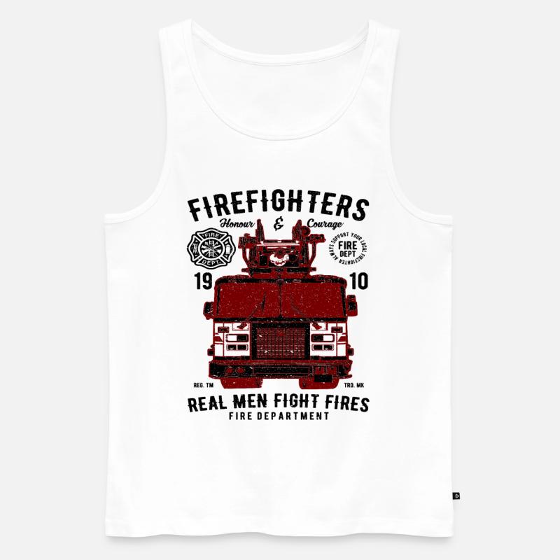 Feuerwehrleute Echte Männer bekämpfen Brände - Männer Premium Bio Tank Top - Weiß