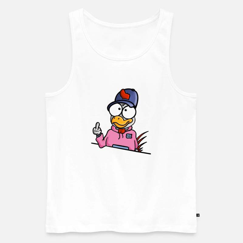 Huhn zeigt Mittelfinger - Männer Premium Bio Tank Top - Weiß