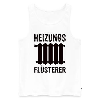 Heizung Flusterer - Männer Premium Bio Tank Top - Weiß - Vorne - Michal (187cm)