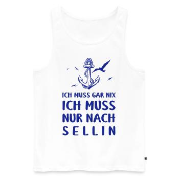 Rügen Ich Muss Garnix Ich Muss Nur Nach Sellin Ank - Männer Premium Bio Tank Top - Weiß - Vorne - Michal (187cm)