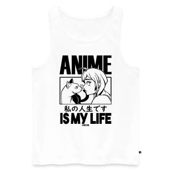Pet Cat Manga Anime - Men's Premium Organic Tank Top - white - Front - AI Model Male 178 light (178cm)