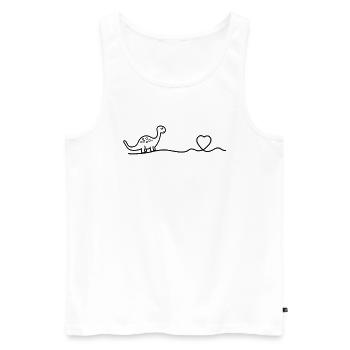 Dino Dinosaur Heart Gift Idea for Kids - Men's Premium Organic Tank Top - white - Front - AI Model Male 178 light (178cm)