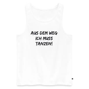Ballett - Aus dem Weg ich muss tanzen - Männer Premium Bio Tank Top - Weiß - Vorne - AI Model Male 178 light (178cm)