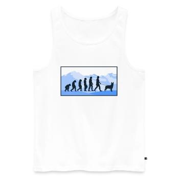 Harzer Fuchs Evolution Hütehund Geschenk - Männer Premium Bio Tank Top - Weiß - Vorne - AI Model Male 178 light (178cm)