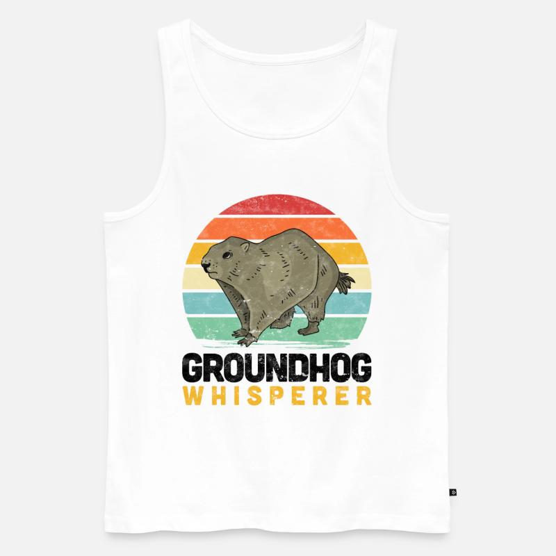 Murmeltier Flüsterer lustiger Nagetier Spruch - Männer Premium Bio Tank Top - Weiß