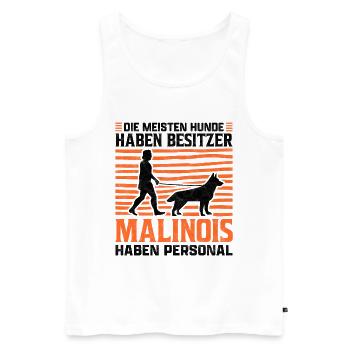 Malinois haben Personal lustiger Schäferhund - Männer Premium Bio Tank Top - Weiß - Vorne - Michal (187cm)