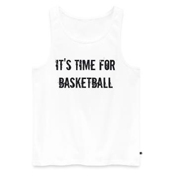 Basketball - it's time for basketball - Men's Premium Organic Tank Top - white - Front - Michal (187cm)