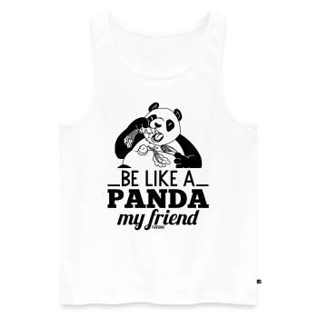 Pandabär essen hungrig Panda - Männer Premium Bio Tank Top - Weiß - Vorne - Michal (187cm)