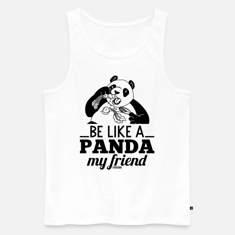 Pandabär essen hungrig Panda - Männer Premium Bio Tank Top - Weiß