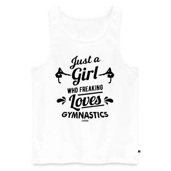 Mädchen liebt Sport Gymnastic - Männer Premium Bio Tank Top - Weiß - Vorne - AI Model Male 178 light (178cm)