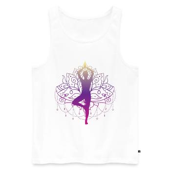 Tree Yoga Pose - Men's Premium Organic Tank Top - white - Front - AI Model Male 178 light (178cm)