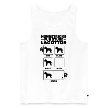 Lagotto Romagnolo Hundetricks Trüffelhund Geschenk - Männer Premium Bio Tank Top - Weiß - Vorne - AI Model Male 178 light (178cm)