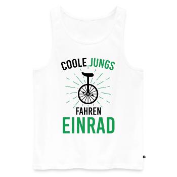 Radsport Coole Jungs Fahren Einrad Unicycle Einrad - Männer Premium Bio Tank Top - Weiß - Vorne - Michal (187cm)