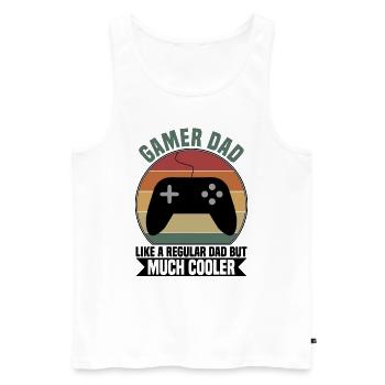 Gamer Dad - Männer Premium Bio Tank Top - Weiß - Vorne - Michal (187cm)