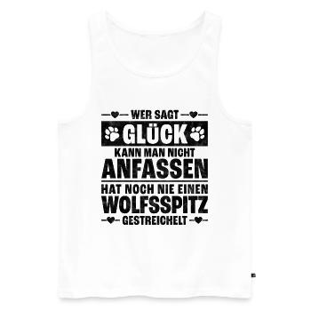 Wolfsspitz Schutzengel deutscher Spitz Spruch - Männer Premium Bio Tank Top - Weiß - Vorne - Michal (187cm)