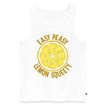 EASY PEASY LEMON SQUEETY citron cadeau d’été - Débardeur bio Premium Homme - blanc - Devant - Michal (187cm)