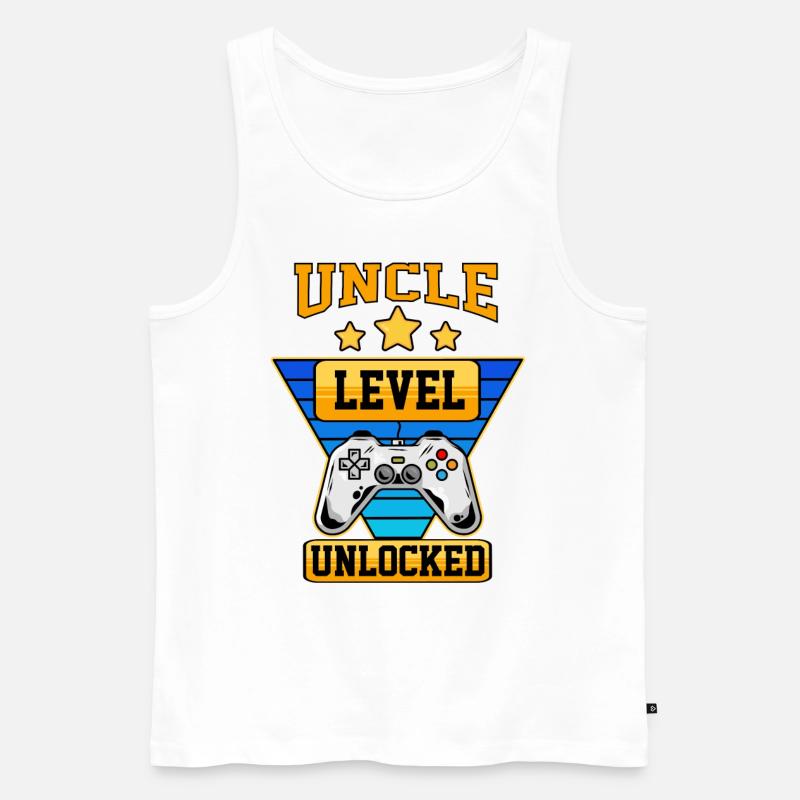 Onkel Level Freigeschaltet - Männer Premium Bio Tank Top - Weiß
