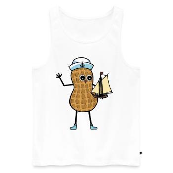 Peanut child sailor sailing ship play maritime - Men's Premium Organic Tank Top - white - Front - AI Model Male 178 light (178cm)