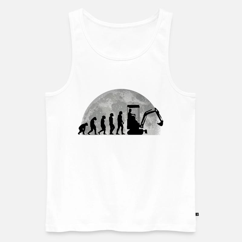 Baggerführer Bagger Evolution Mond Baggerfahrer - Männer Premium Bio Tank Top - Weiß