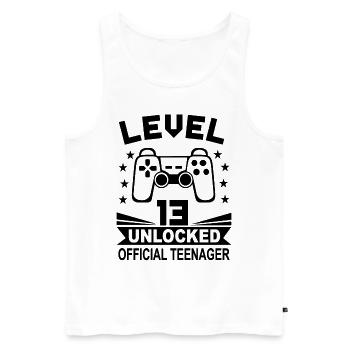 13ème anniversaire Gaming Level 13 Unlocked Cadeau - Débardeur bio Premium Homme - blanc - Devant - Michal (187cm)