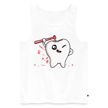 Zahnarzt Heute Ist Happy Aua Zähne Zahnmediziner Z - Männer Premium Bio Tank Top - Weiß - Vorne - Michal (187cm)