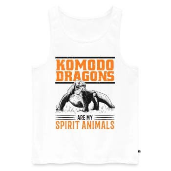 Komodo Dragon Spirit Animal Komodowaran - Männer Premium Bio Tank Top - Weiß - Vorne - Michal (187cm)