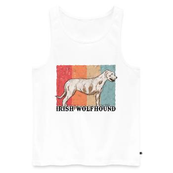 Irischer Wolfshund Retro Irish Wolfhound Vintage - Men's Premium Organic Tank Top - white - Front - Michal (187cm)