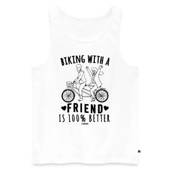 Bicycle tour with friends Excursion bike tour - Men's Premium Organic Tank Top - white - Front - AI Model Male 178 light (178cm)