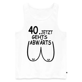 40. Geburtstag Party Geschenk - 40 Jahre Frauen - Männer Premium Bio Tank Top - Weiß - Vorne - Michal (187cm)