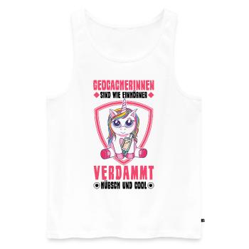 Geocacherin Einhorn Geocache Mädchen Geocaching - Männer Premium Bio Tank Top - Weiß - Vorne - AI Model Male 178 light (178cm)