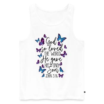 Christlicher Bibelvers Religion - Männer Premium Bio Tank Top - Weiß - Vorne - Michal (187cm)