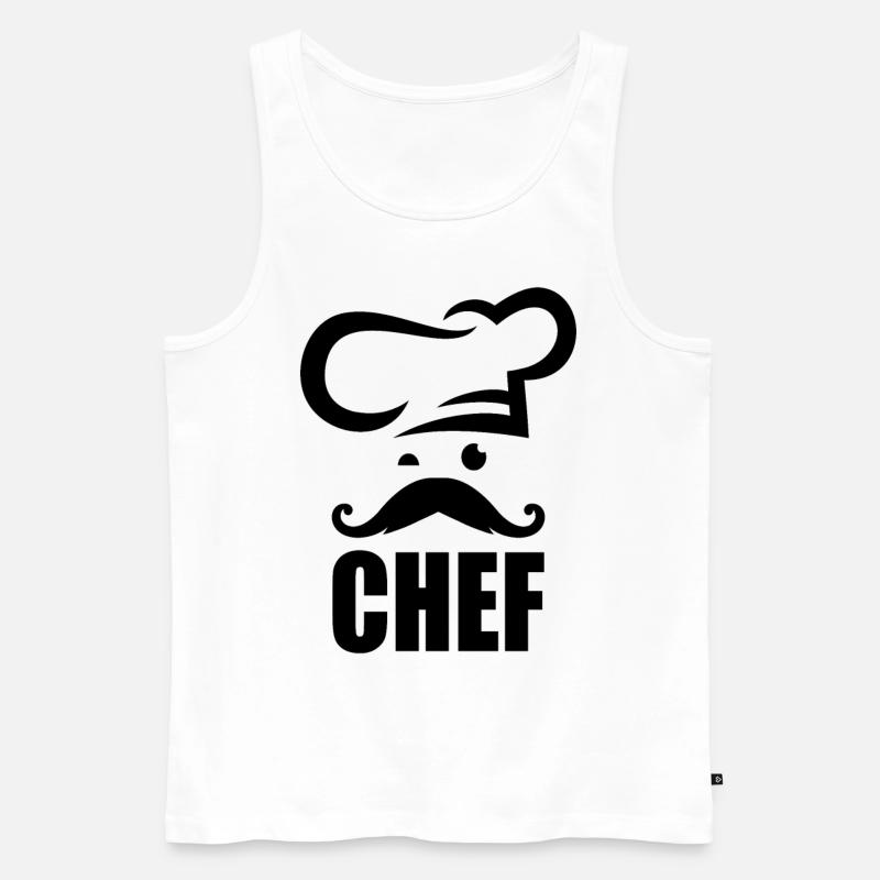 Chefkoch - Koch mit Schnurrbart - Männer Premium Bio Tank Top - Weiß