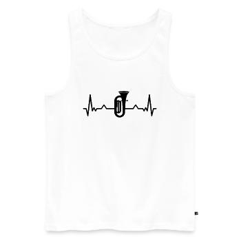Tuba Herzschlag Tubist Tubaspieler Geschenk - Männer Premium Bio Tank Top - Weiß - Vorne - Michal (187cm)