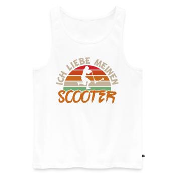 Scooter | Ich liebe meinen Scooter - Männer Premium Bio Tank Top - Weiß - Vorne - Michal (187cm)