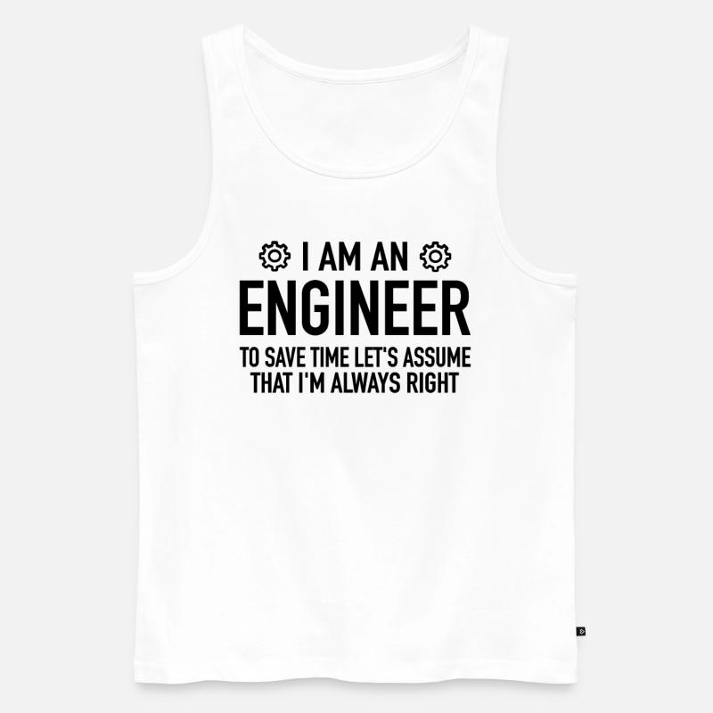 Engineer Spruch - Engineering Engineer Technician - Men's Premium Organic Tank Top - white