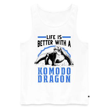Life is better with a Komodo Dragon Komodowaran - Débardeur bio Premium Homme - blanc - Devant - Michal (187cm)