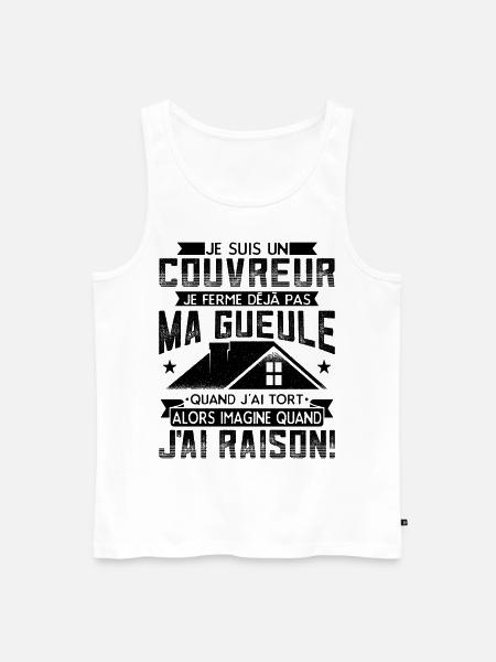 Couvreur Zingueur Humour - Débardeur bio Premium Homme - blanc