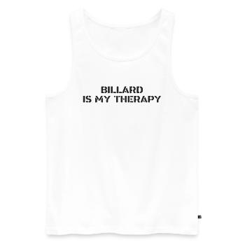 Billard - Billard is my therapy - Männer Premium Bio Tank Top - Weiß - Vorne - AI Model Male 178 light (178cm)