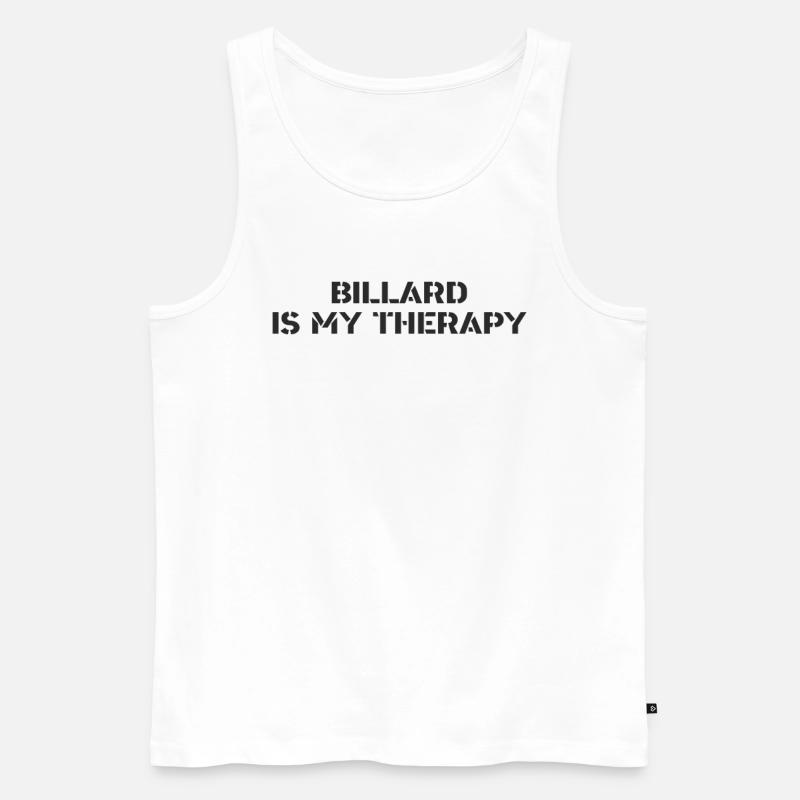 Billard - Billard is my therapy - Männer Premium Bio Tank Top - Weiß