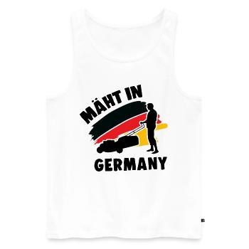 Mäht in Germany Rasenmäher Gärtner Gärtnerei - Männer Premium Bio Tank Top - Weiß - Vorne - Michal (187cm)
