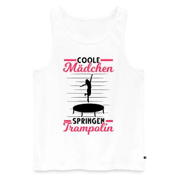 Coole Mädchen springen Trampolin Trampolinspringer - Männer Premium Bio Tank Top - Weiß - Vorne - AI Model Male 178 light (178cm)