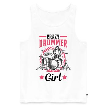 Batterie Crazy Drummer Girl - Débardeur bio Premium Homme - blanc - Devant - Michal (187cm)