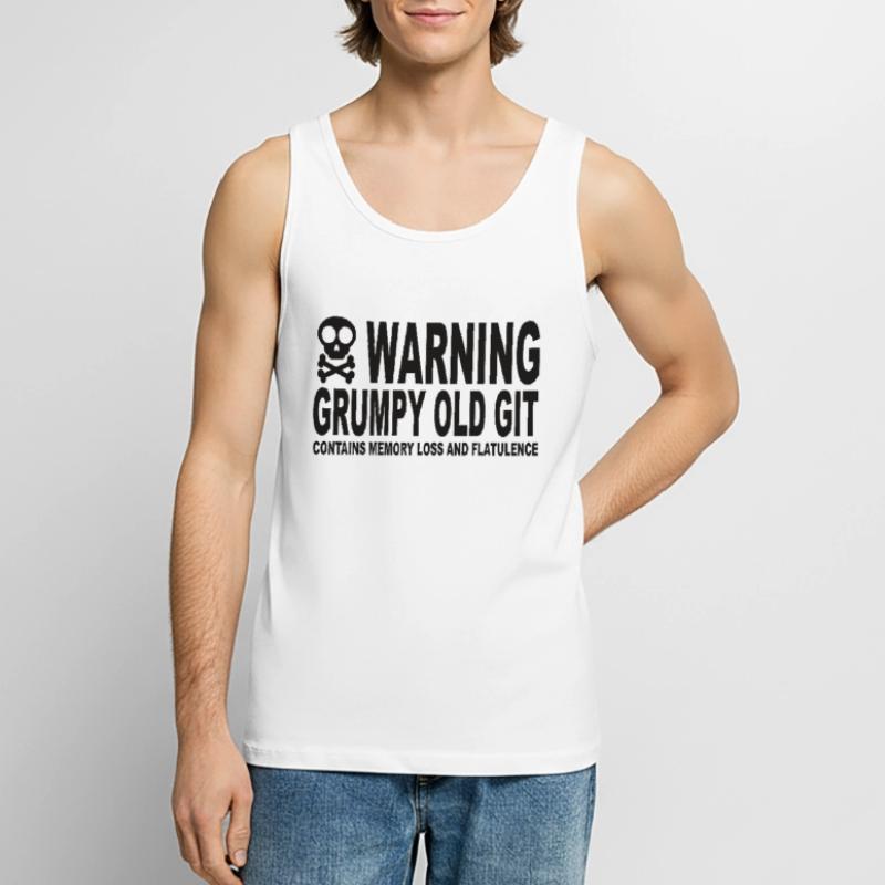 Warning Grumpy Old Git Débardeur bio Premium Homme