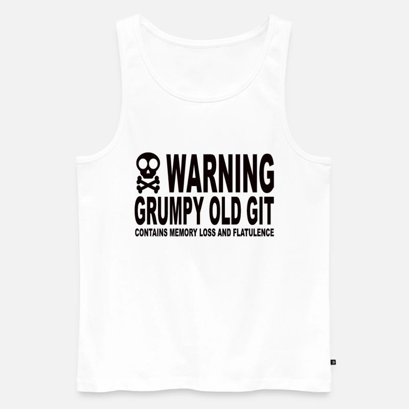 Warning Grumpy Old Git - Men's Premium Organic Tank Top - white