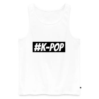 #K POP - Men's Premium Organic Tank Top - white - Front - AI Model Male 178 light (178cm)