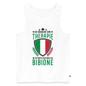 Bibione Urlaub Therapie Italien Geschenk - Männer Premium Bio Tank Top - Weiß - Vorne - AI Model Male 178 light (178cm)